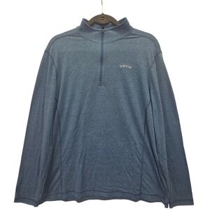 Orvis Blue Quarter Zip Pullover Shirt Size Medium  Classic Design Comfortable